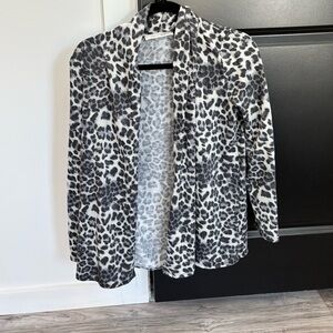 Ladies snow leopard print cardigan